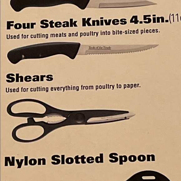 CUTLERY SET 16 PIECE MACY’S “TOOLS OF THE TRADE” STAINLESS STEEL with block - Picture 4 of 9